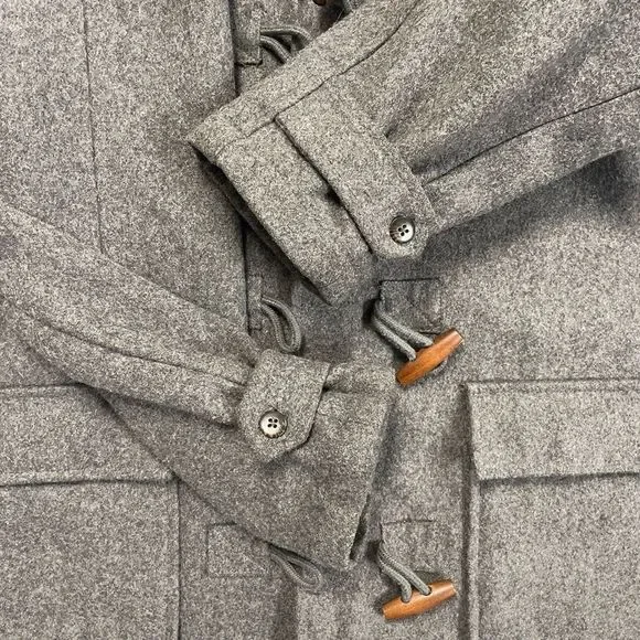 Girl's Children's Place Grey Hooded Duffle Winter Coat wool blend. Toggle jacket - Picture 15 of 16